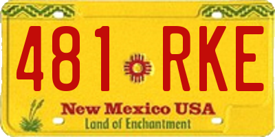 NM license plate 481RKE