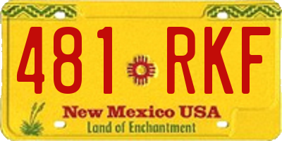 NM license plate 481RKF