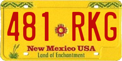 NM license plate 481RKG