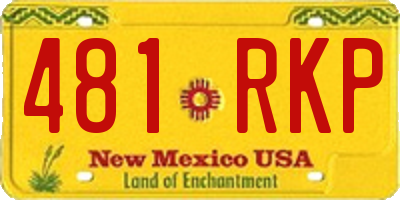 NM license plate 481RKP