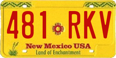 NM license plate 481RKV