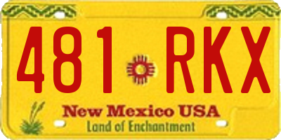 NM license plate 481RKX
