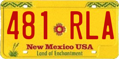 NM license plate 481RLA