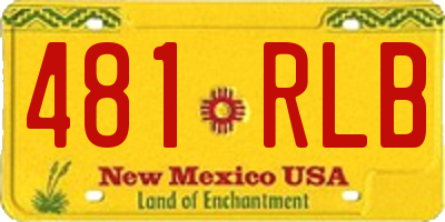 NM license plate 481RLB