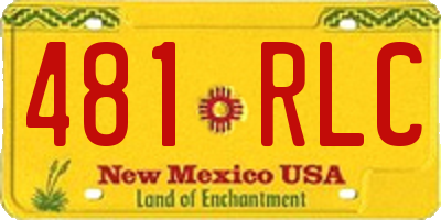 NM license plate 481RLC