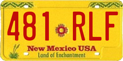 NM license plate 481RLF