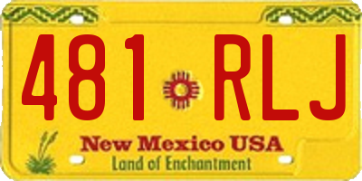 NM license plate 481RLJ