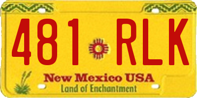 NM license plate 481RLK