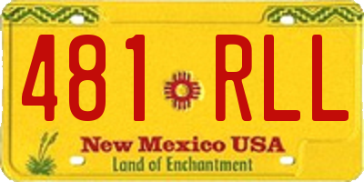 NM license plate 481RLL