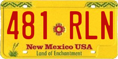 NM license plate 481RLN