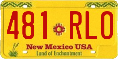 NM license plate 481RLO