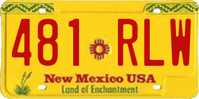 NM license plate 481RLW