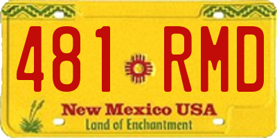NM license plate 481RMD
