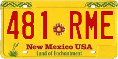 NM license plate 481RME