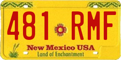 NM license plate 481RMF