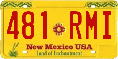 NM license plate 481RMI