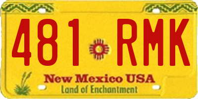 NM license plate 481RMK