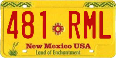 NM license plate 481RML