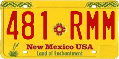 NM license plate 481RMM