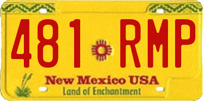 NM license plate 481RMP
