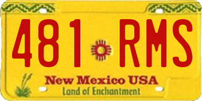 NM license plate 481RMS