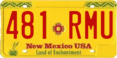 NM license plate 481RMU