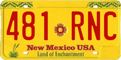 NM license plate 481RNC