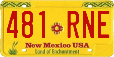 NM license plate 481RNE
