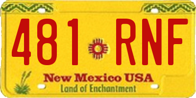 NM license plate 481RNF