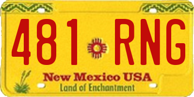 NM license plate 481RNG