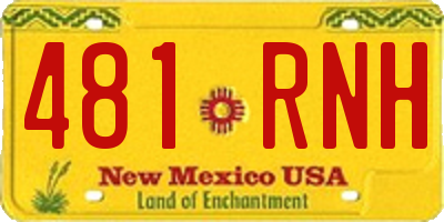 NM license plate 481RNH