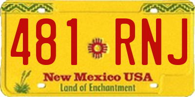 NM license plate 481RNJ
