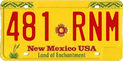 NM license plate 481RNM