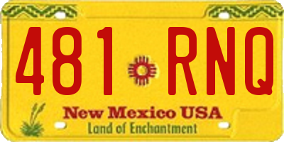 NM license plate 481RNQ