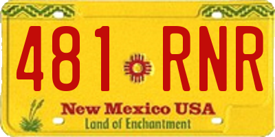 NM license plate 481RNR