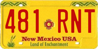 NM license plate 481RNT