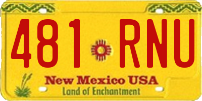 NM license plate 481RNU