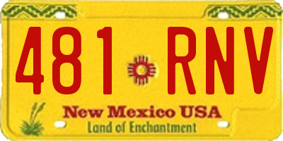 NM license plate 481RNV