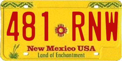 NM license plate 481RNW