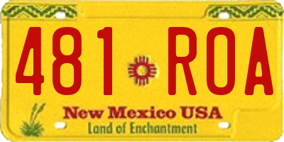 NM license plate 481ROA