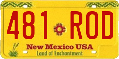 NM license plate 481ROD