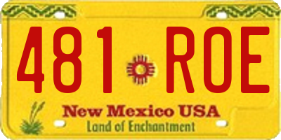 NM license plate 481ROE