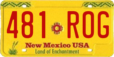 NM license plate 481ROG