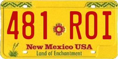 NM license plate 481ROI