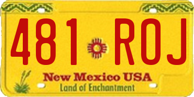 NM license plate 481ROJ