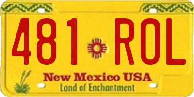 NM license plate 481ROL