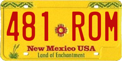 NM license plate 481ROM