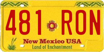NM license plate 481RON