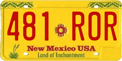 NM license plate 481ROR