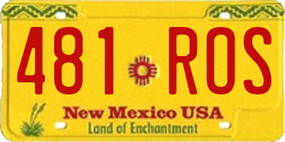 NM license plate 481ROS